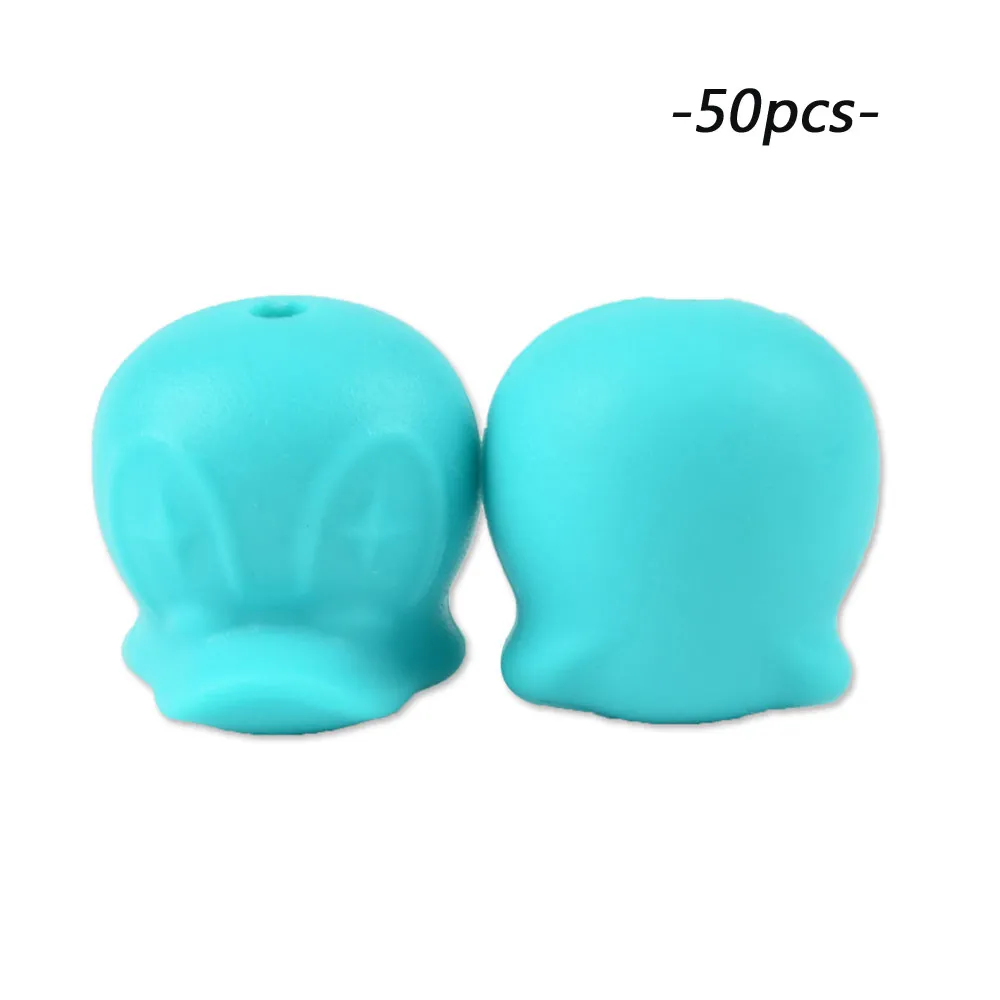turquoise LOFCA 50 шт. силиконовые Дональд бусины пищевой силиконовый для детей для прорезывания зубов игрушки продукты жевательные соски цепи бусы-клипсы детский Прорезыватель - Цвет: turquoise