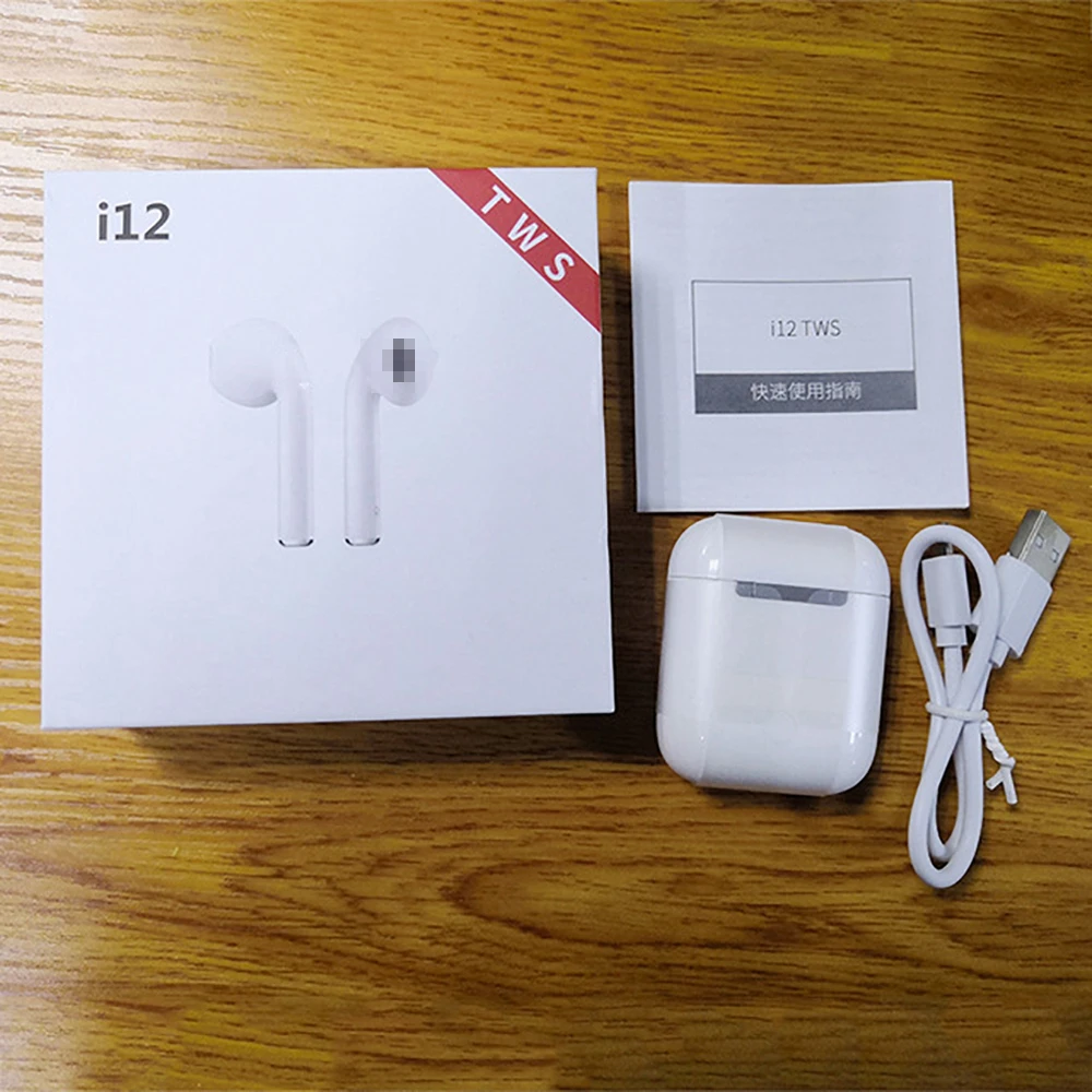 

[Realtek Chipset]I12 tws 5.0 hifi sound wireless earphones true stereo earbuds portable headset for phones 11