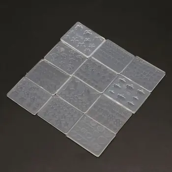 

12Pcs Mini Nail Art Silicone Mold Leaves Flower Animals Template Resin Molds Kit