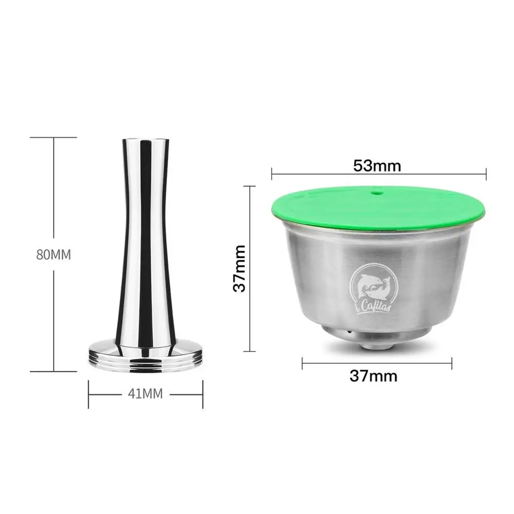 Stainless steel Reusable Coffee Capsule Filter Dripper Tamper Compatible with Dolce Gusto Coffee Machine