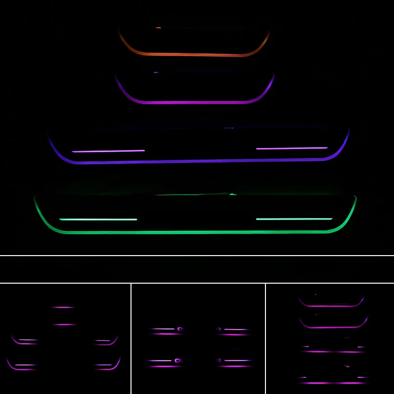 several lights Lsrtw2017 автомобильные накладки на пороги дверей светодиодный Накладка для Mitsubishi Outlander 2013 аксессуары для интерьера - Название цвета: several lights