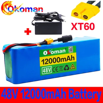 

48V battery 13s3p 12Ah battery pack 1000W high power battery Ebike electric bicycle BMS with xt60 plug +charger