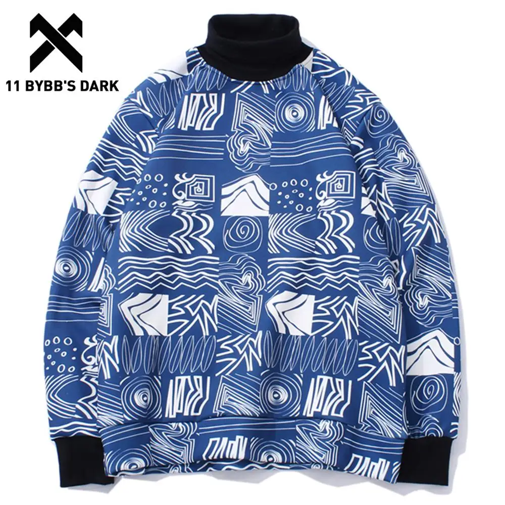 

11 BYBB'S DARK Men Hoodies Fleece Turtleneck Pullover Sweatshirt Autumn Winter Hoodies Casual Streetwear Hip Hop Outwear JQ09