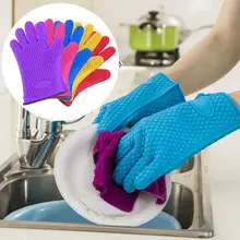 Кухня Термостойкие Силиконовые перчатки держатель для посуды для духовки выпечки барбекю кулинарные рукавицы