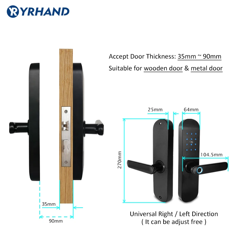 US $126.32 TT lock app smart door lock biometric Security Intelligent Smart Lock With WiFi APP Password RFID UnlockDoor Lock Electronic