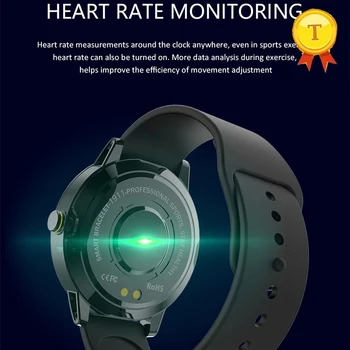 

2020 precise heart rate monitor blood pressure 1.3inch round smart bracelet watch fitness tracker intelligent wristwatches