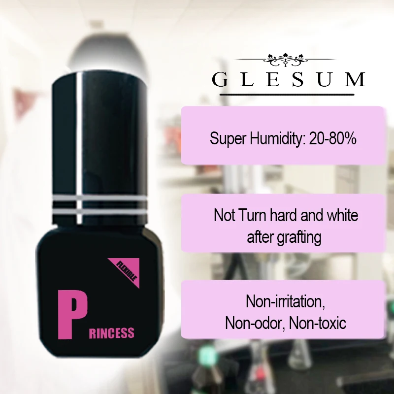 Glesum Eyelash Glue Princess 0.5s-1s Dry Oil And Water Resistant Retention time 7-9 Weeks Soft Eyelash Adhesive 2