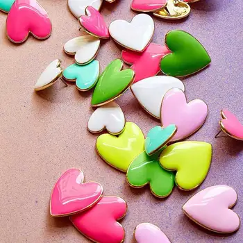 

Flatfoosie Bohemian Colorful Heart Drop Earrings for Women Handmade Fashion Geometric Dangle Statement Earrings Wedding Gift INS