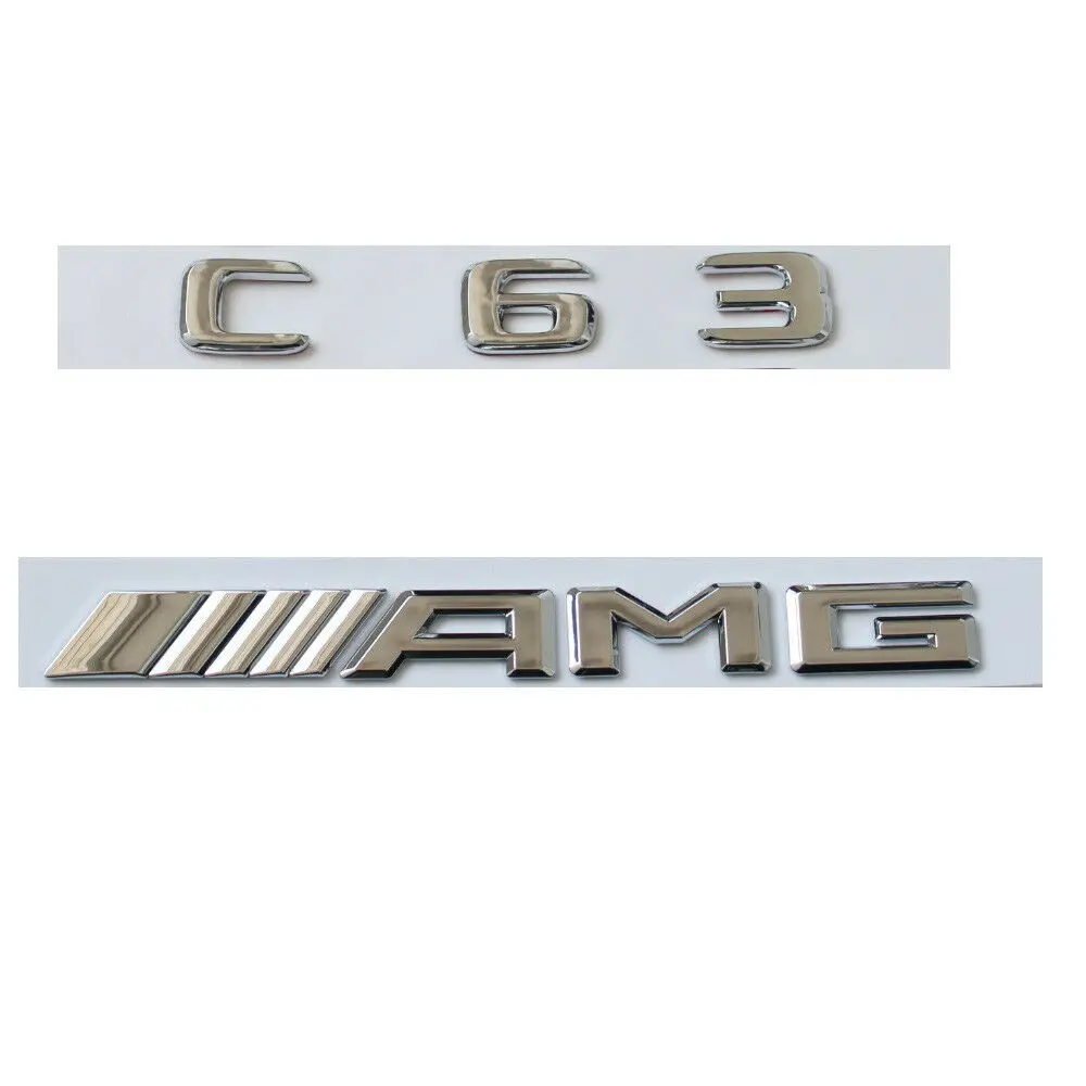 

Flat Chrome Letters Trunk Badge Emblem for Mercedes c63 AMG 17-19