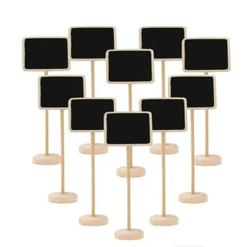 

10Pcs Mini Wooden Chalkboard Blackboard Wood Message Notice Board for Table Wedding Party Decor Writting Information