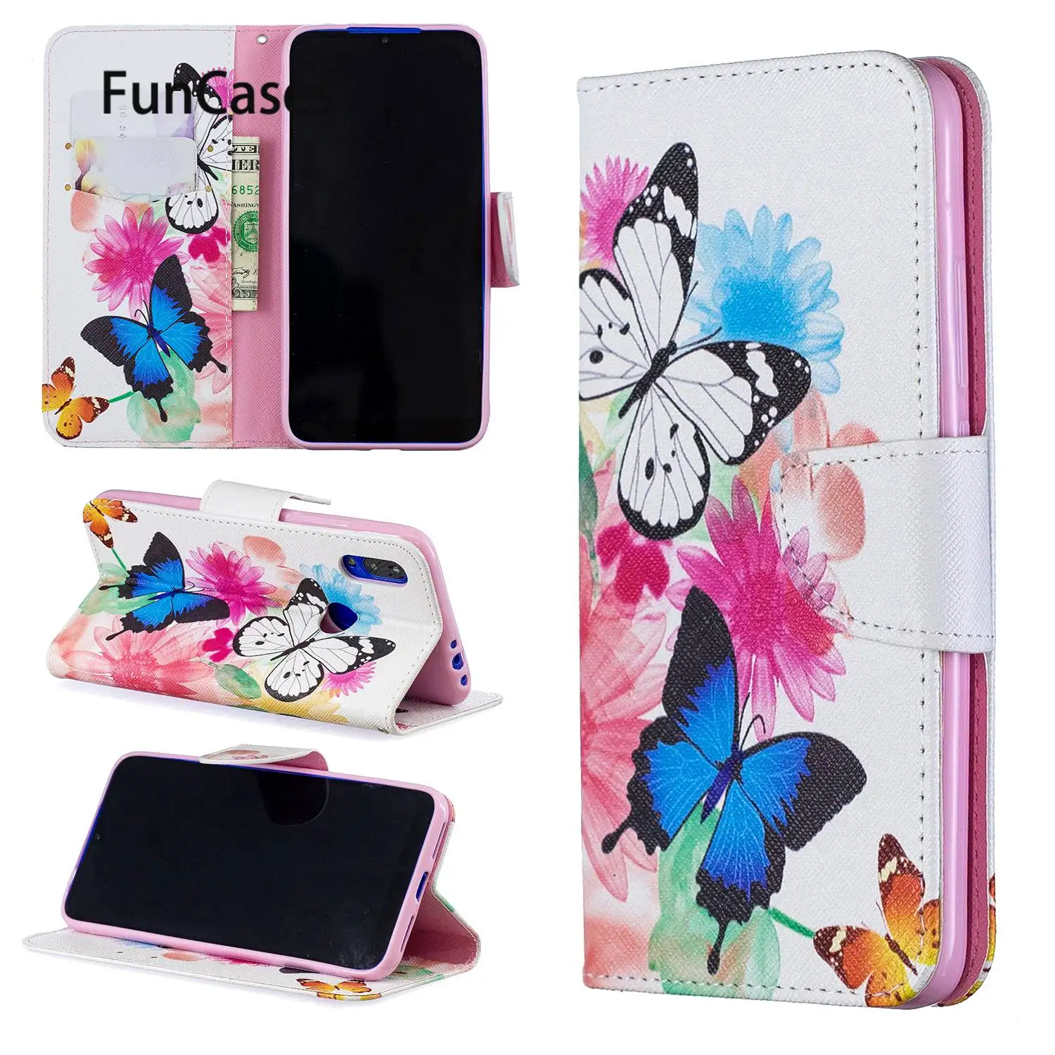 Чехол-книжка с животными для Xiaomi etui Redmi 7 прекрасные Чехлы телефона чехол carcaso Y3