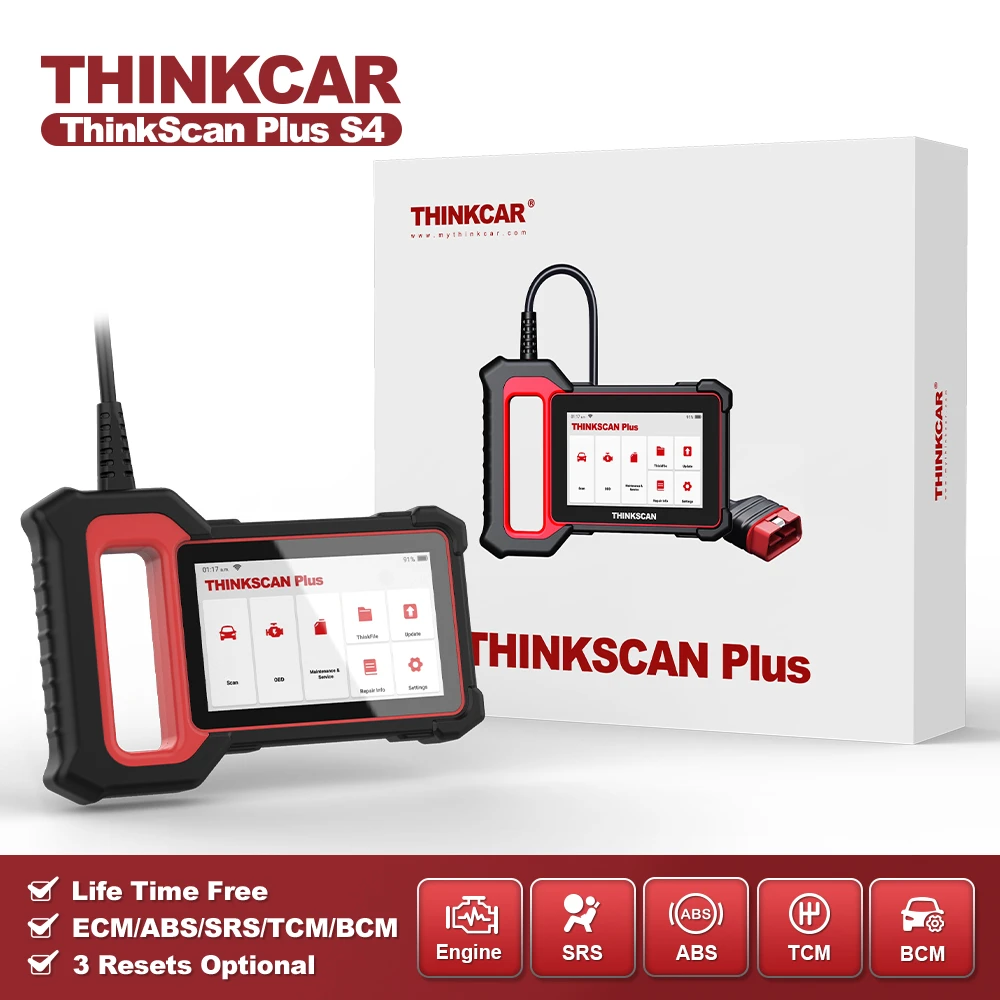 THINKCAR THINKSCAN PLUS S4 ABS SRS ECM System Diagnostic Tools OBD2 Auto Scanner obd2 Coder Reader Free Reset/Update car battery charger price