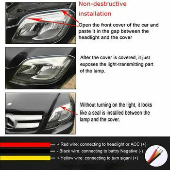 

Headlights Strip Lights Car White DRL Turn Signal SMD 3014 Decoration Lamps