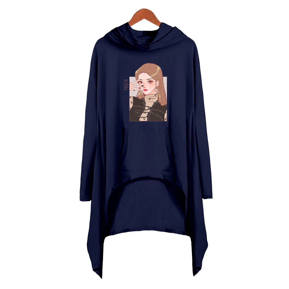 Everglow Kpop напечатаны Harajuku толстовки платье Новое крутое весеннее женское длинное платье с капюшоном Новое печатное Harajuku модное платье