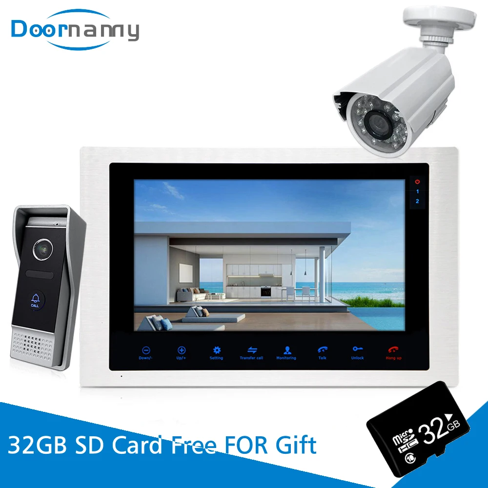 

Doornanny Video Intercom With Camera Surveillance Security Video Doorbell Doorphone Wired 4WIres For Home Apartment