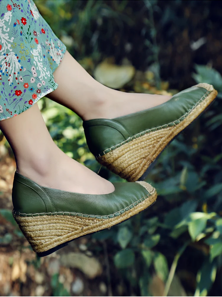 

women shoes geniune leather Slope heels casual loafers green shoes woman sneakers red fashion black shoes womens spring shoes