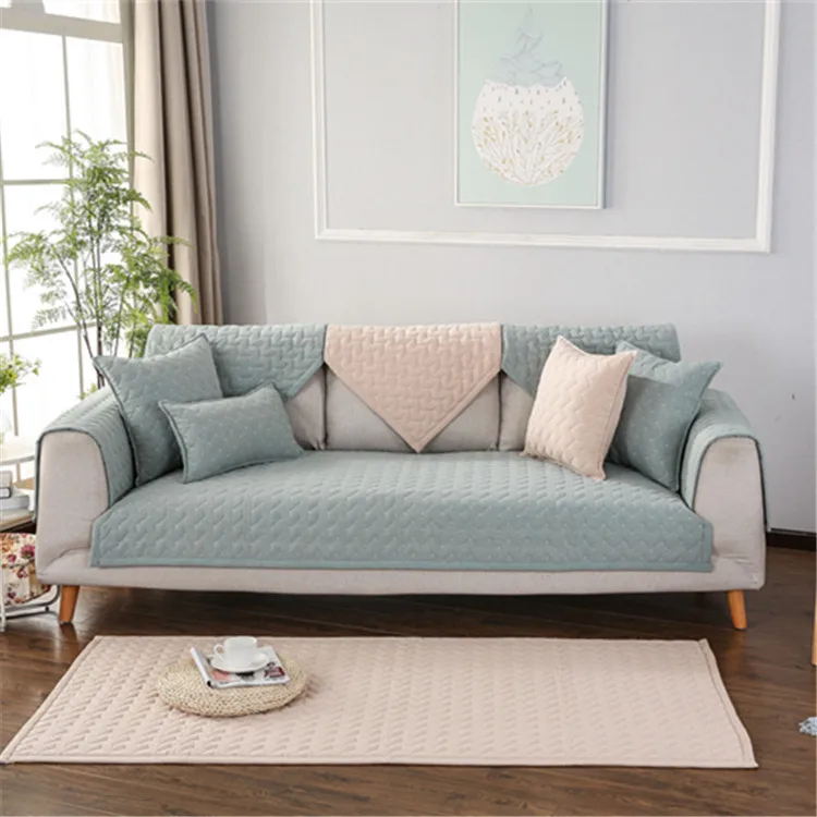 

Northern European-Style Solid Color Washed Cotton Cotton Sofa Cushion Four Seasons Minimalist Modern Full Cover All Edges Includ