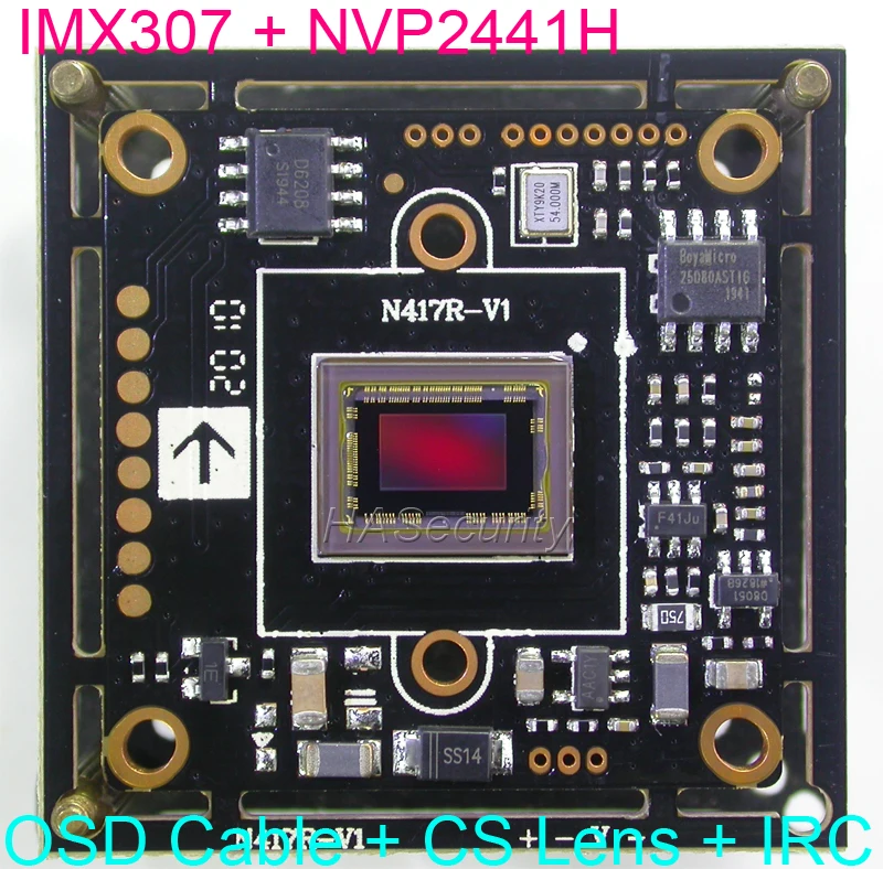Камера видеонаблюдения STARVIS IMX307 cmos сенсор + модуль NVP2441 плата PCB OSD кабель Объектив