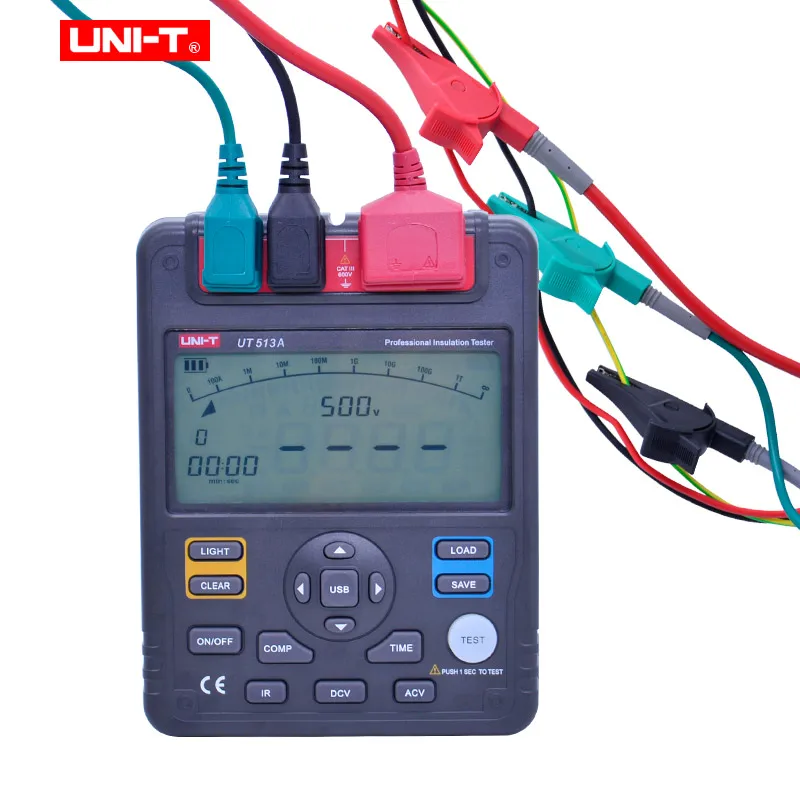 UNI-T UT513A Мегаомметр сопротивление изоляции тест er аналоговый бар Граф AC/DC DAR PI тест er напряжение вторичный дисплей меггер