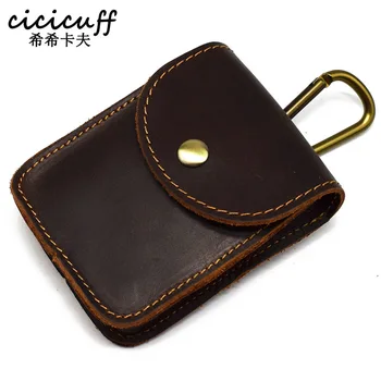 

Genuine Leather Belt Keys Organizer Cigarette Case Waist Hanging Coin Storage Bag Crazy Horse Leather Card Case Car Key Wallet