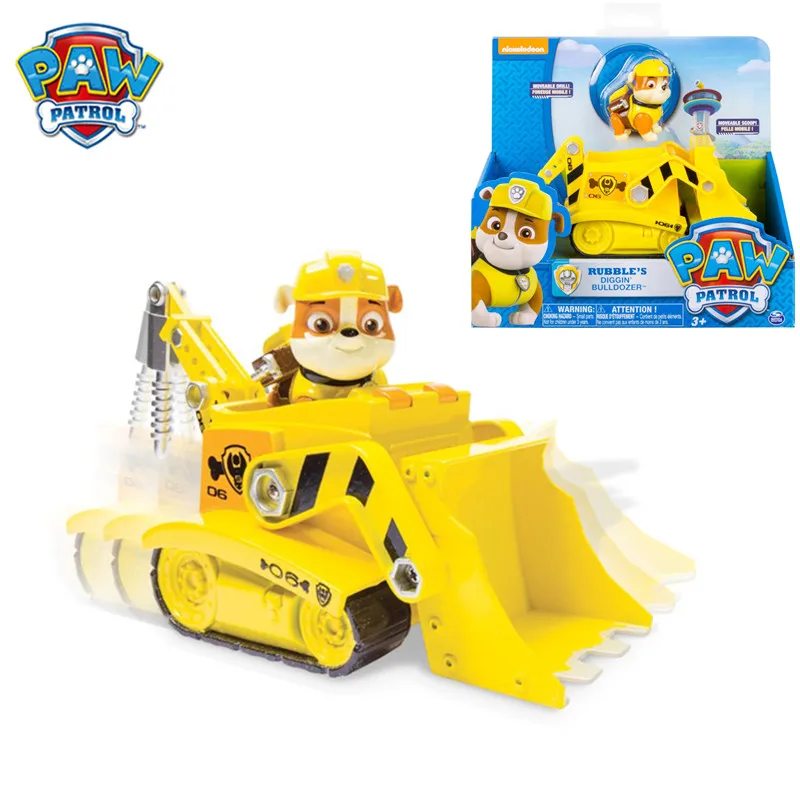 

Original Box Paw Patrol Rubble's Diggin Bulldozer Rescue Vehicle Toy Set Anime Action Figure Model Cars Spin Master Toy Kid Gift