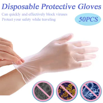 

50pcs Rubber Disposable Mechanic Nitrile Gloves Exam Gloves experiment catering gloves universal left and right hand #20
