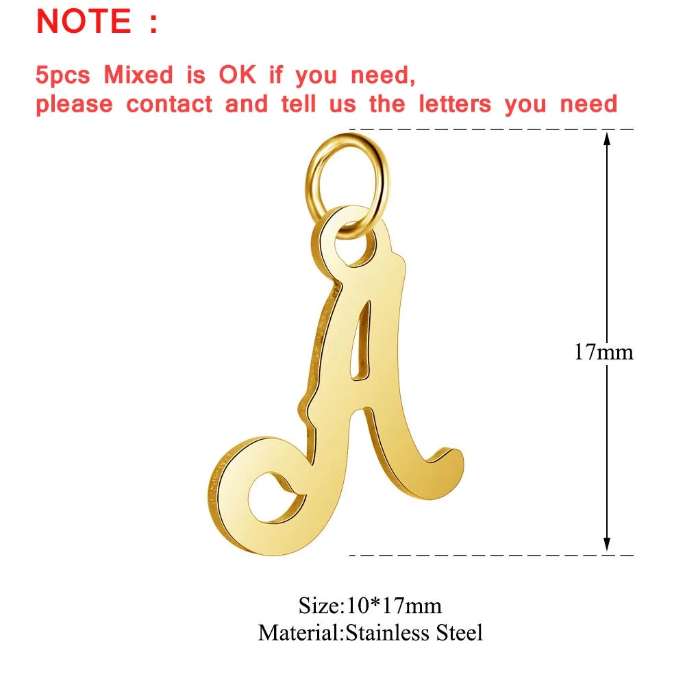 5 шт анти-коррозия Нержавеющая сталь ожерелье с надписью Золотой первоначальный Цепочки и ожерелья Маленькая подвеска ручной работы аксессуары для изготовления украшений своими руками