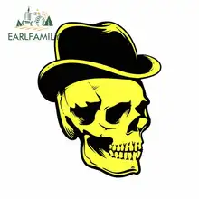 EARLFAMILY 13cm x 9.7cm Anime Skull with Hat Motorcycle Bumper Trunk Truck Helmet Graphics RV VAN 3D DIY Fine Decal Vinyl JDM