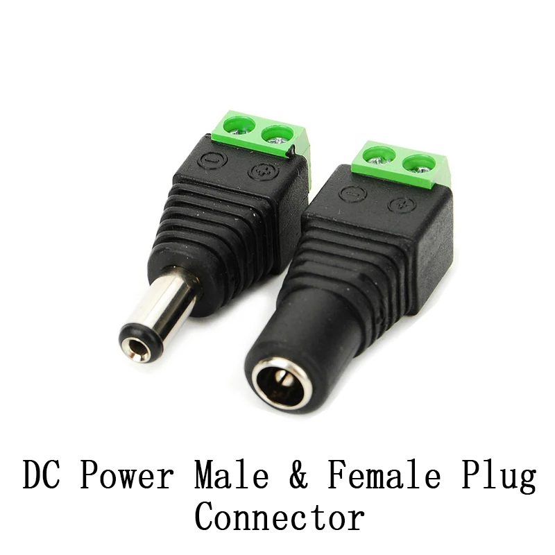 

100 Pairs 12V Male+Female 2.1x5.5MM DC Power Jack Plug Adapter (Used for cctv camera AHD camera IP camera and DVR/NVR)