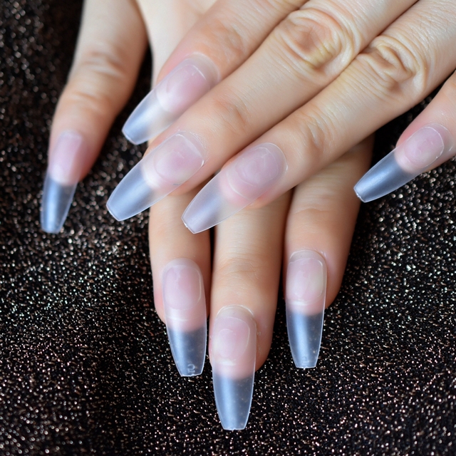 NEON False Nail Green Fake Set Medium Length Press On Nails Transparent Salon Artificial Fingernails Summer Must
