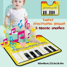 Детский Забавный коврик для пианино, ПВХ, на батарейках, декомпрессия музыки, Туалетный Коврик для пианино, ванная комната, водонепроницаемая противоскользящая игрушка