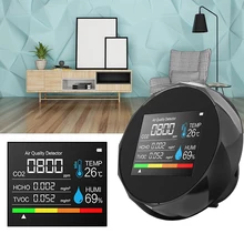 Novo detector de gás co2 medidor multifuncional casa qualidade do ar monitor temperatura e umidade tester display lcd com luz de fundo