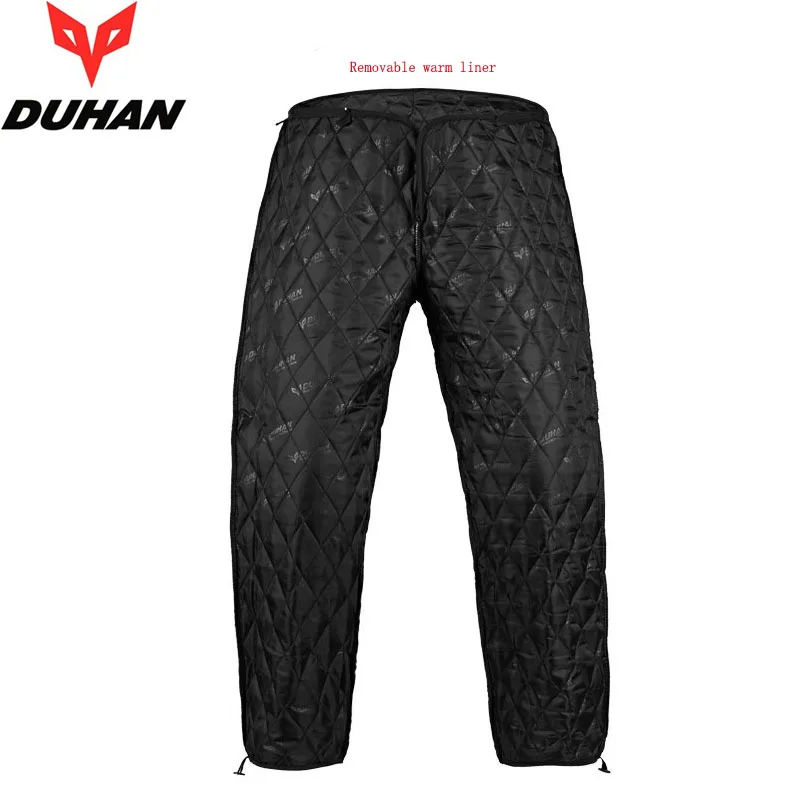 Зимние оксфорды DUHAN DK015 с теплой подкладкой, мужские мотоциклетные штаны с броней, мото брюки для мотокросса M L XL XXL Черный
