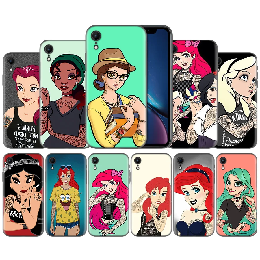 

Alice Ariel Jasmine Pattern Silicone Ultra-thin Soft Case Cover for iPhone X XS XR XS 11 11Pro Max 7 8 6 6S 5 5S 5C SE Plus Case
