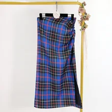 Весенняя новая плиссированная юбка с высокой талией, винтажная синяя сетчатая юбка