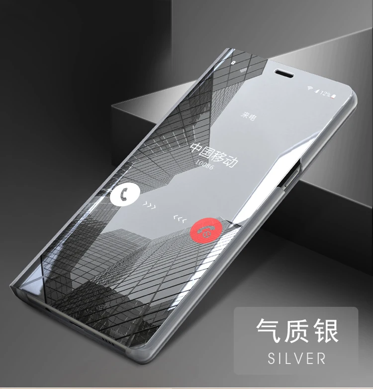 Умный зеркальный флип-чехол huawei mate 30 20 P20 P30 Lite Pro P10 P9 Plus 10 9 чехол для телефона защитный чехол - Цвет: Серебристый