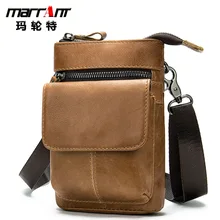 New Men's Bag First Layer Cowhide Men's Shoulder Pouch Vertical Retro Messenger Bag Waist Bag