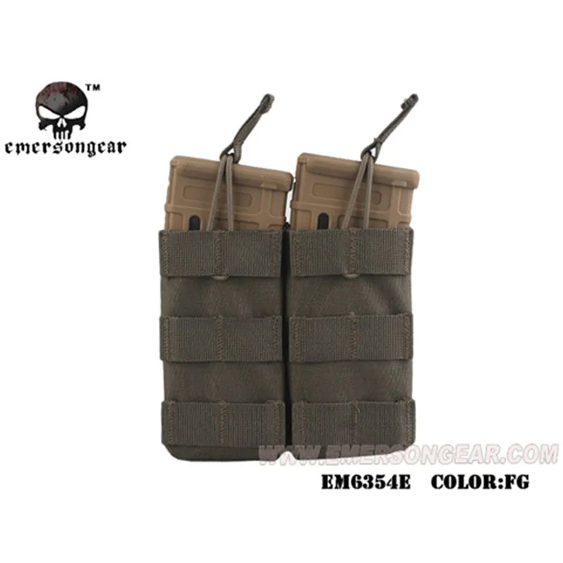 Emersongear Тактический Двойной 556 маг мешок M4 AR AK FAMAS модульный Открытый верх Molle лямки модульная сумка для пейнтбола страйкбола - Цвет: FG