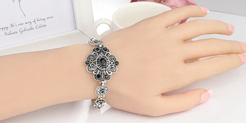 Wbmqda роскошный модный старинное серебро Кристалл часы браслеты для женщин Шарм браслет часы модные ювелирные изделия Новинка