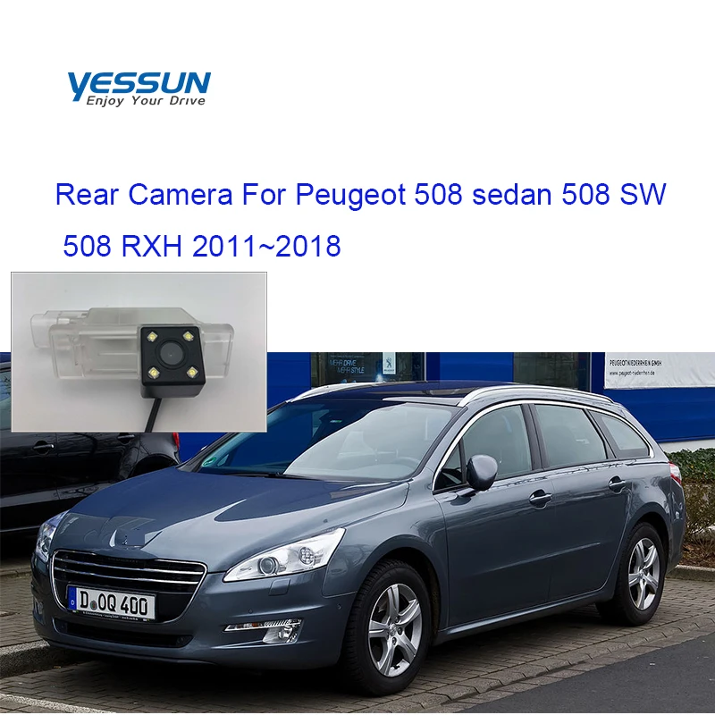Yessun камера номерного знака для peugeot 508 седан SW RXH 2011 ~ 2018 заднего вида парковочная