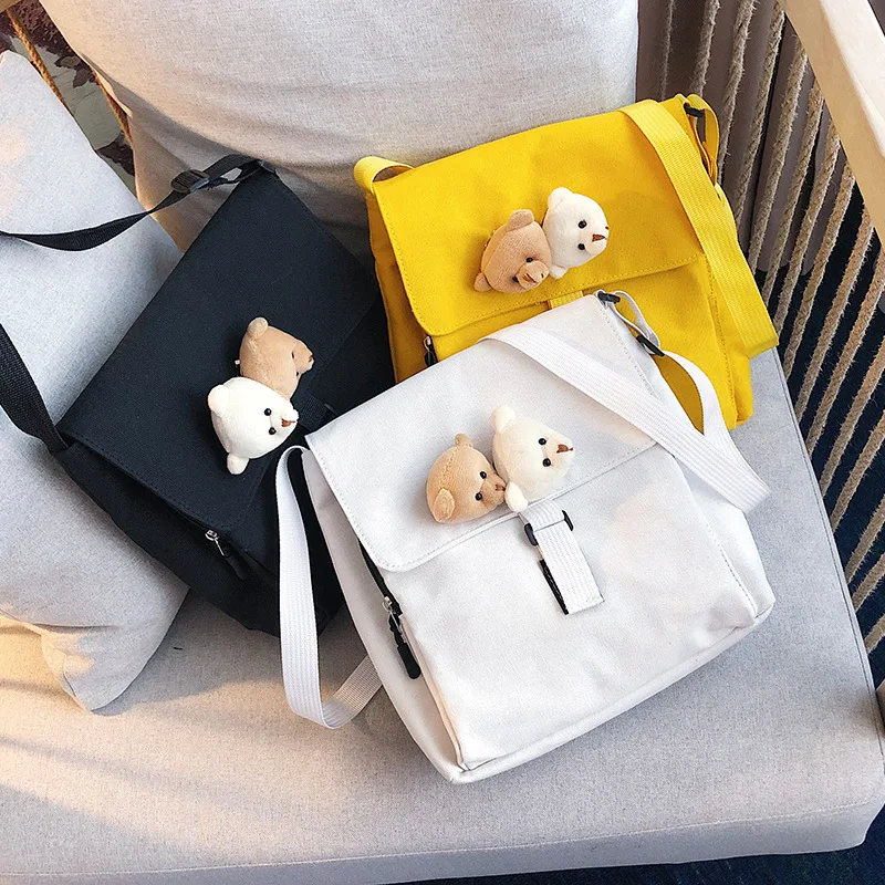 

Japanese-style Harajuku Wind Ulzzang Canvas Bag Women's 2020 New Style Korean-style Street Snap INS GIRL'S Crossbody Bag