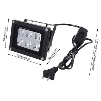

100-260V 60W 395nm 6 UV LED Resin Curing Light Lamp for SLA DLP 3D Printer Kit