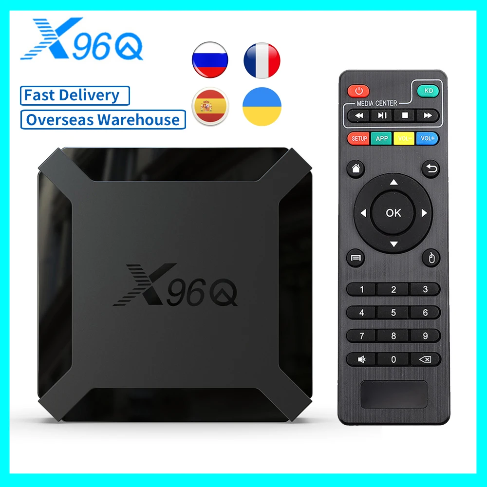 X96Q Android 10 TV Box Allwinner H313 2GB 16GB 2.4GHz WiFi 4K Media Player Google Gaming 3D Video Smart TV Set top Box pk h96max