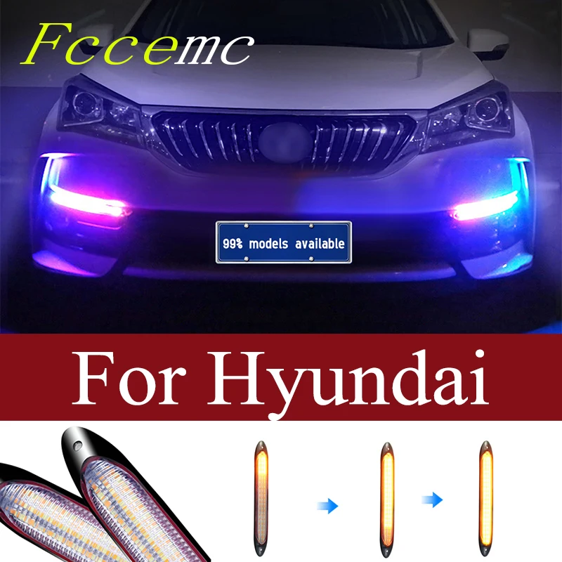 2pcs Car Led Light Strip DRL Daytime Running Lamp 12V For Hyundai