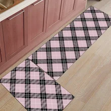Традиционный английский тартан 2 шт. коврик для кухни под домашним питомцем миска для воды еды дверные коврики для входного Пути Грязи мусор Траппер