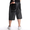 Summer Plus Size 30-46 Wide Leg Hip-Hop Black Jeans Shorts Male Skateboard Swag Baggy Men Capri Denim Pants 3