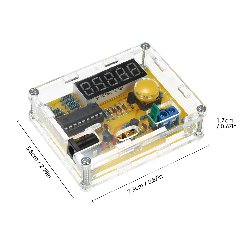 DIY тестер частоты Кристалл счетчик осциллятор тестер с прозрачный чехол 1 Гц~ 50 МГц