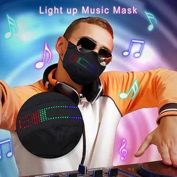 

LED Luminous Mask USB Bluetooth Programmable Edit Pattern Text Bungee Advertising Display Mask KTV Disco Dancing Mask Unisex