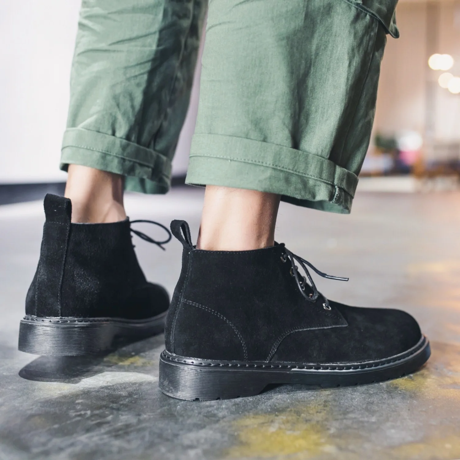 

Buffny Fashion England Leather Boot Spring New Style Hight-top Martin Boots Genuine Leather Versatile MEN'S SHOES 932