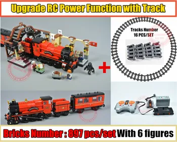 

New RC Motor Power Functions Hogwarts Express Train Station Fit LeGINGlys Technic Potter Figures Building Block Brick 75955 Toy